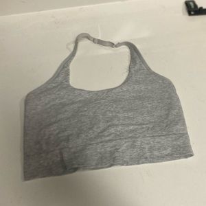 M Grey Cropped Halter Top